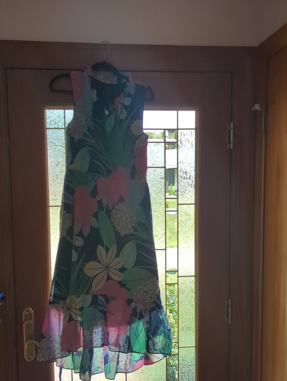 Women's Floral Maxi Dress - Pink & Green